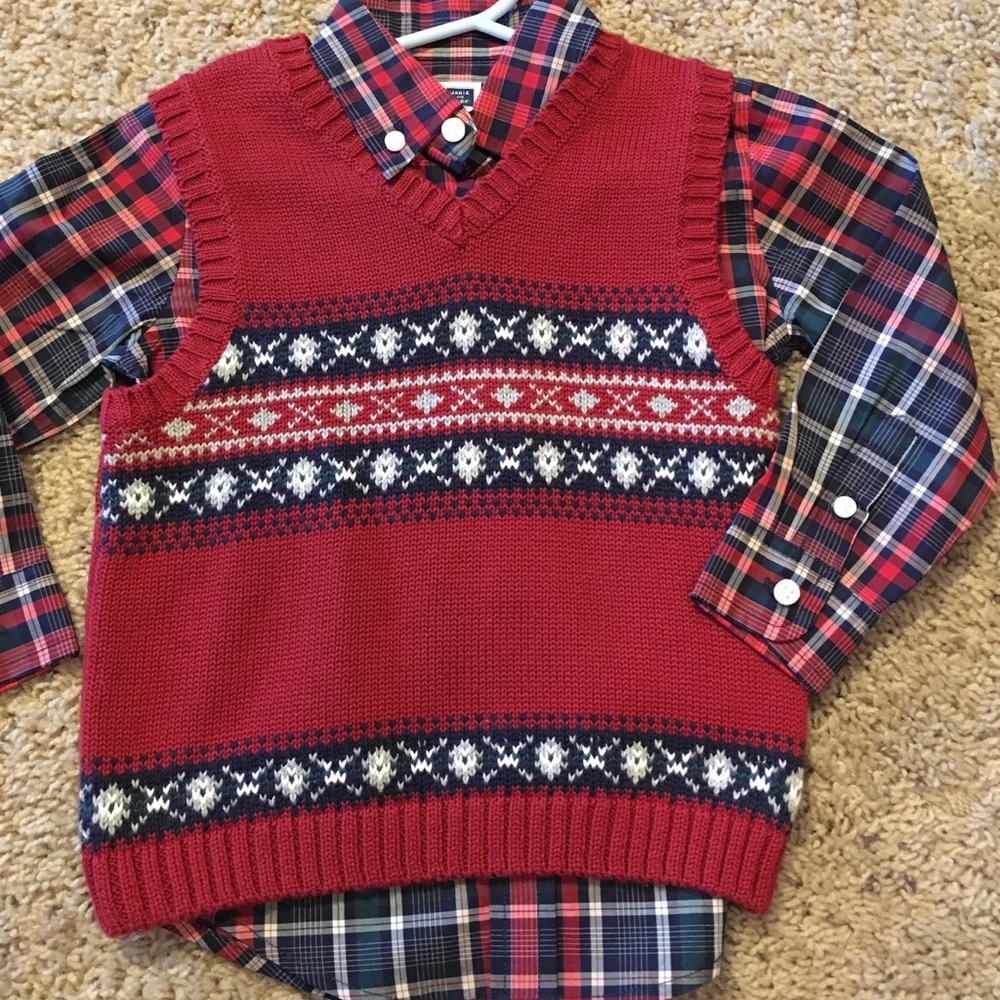 Janie and Jack vest shirt set 18/24m NWT
